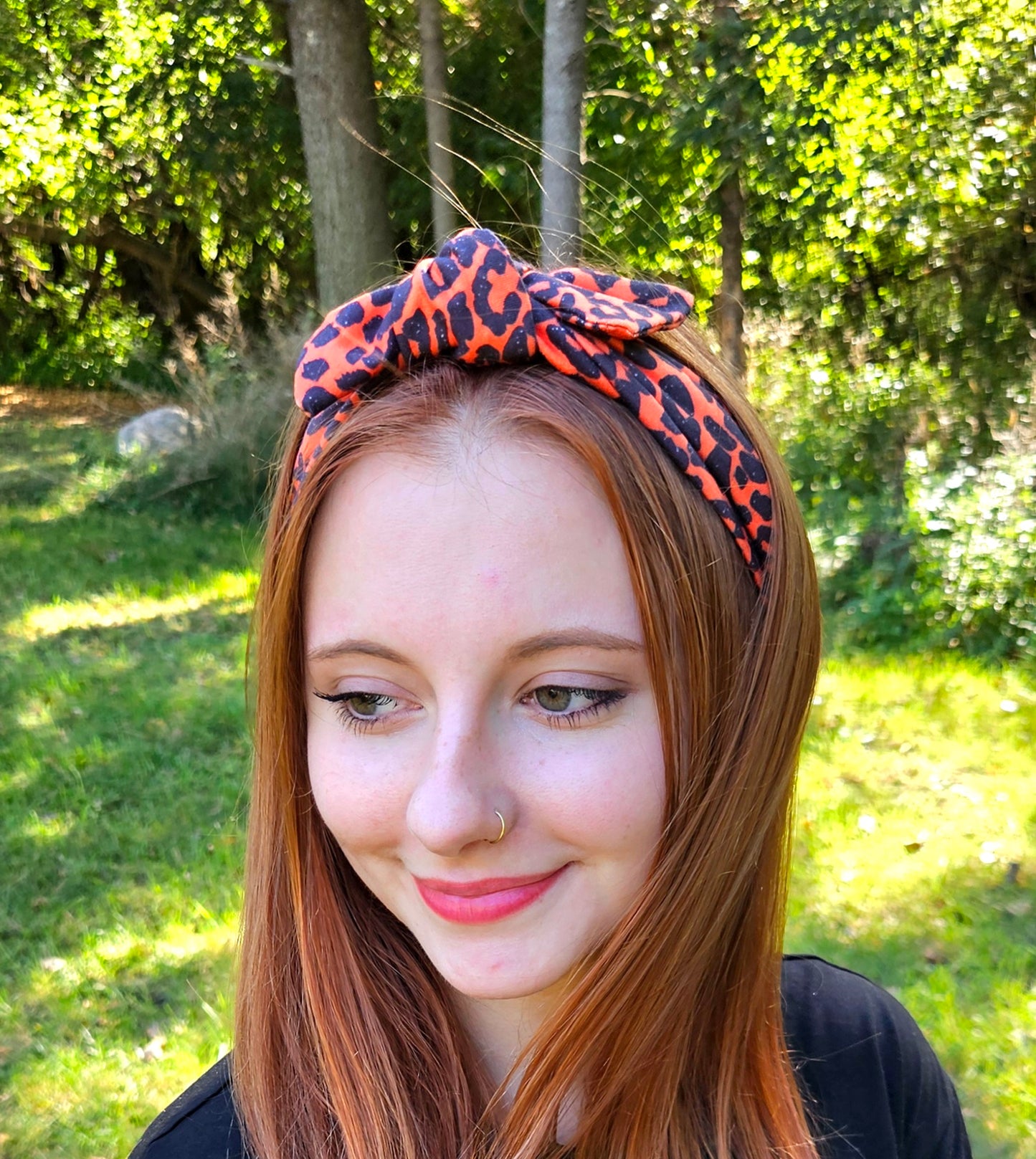 Orange Cheetah Twist Headband