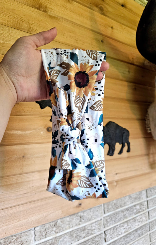 Large White Daisy Faux Bow Headband