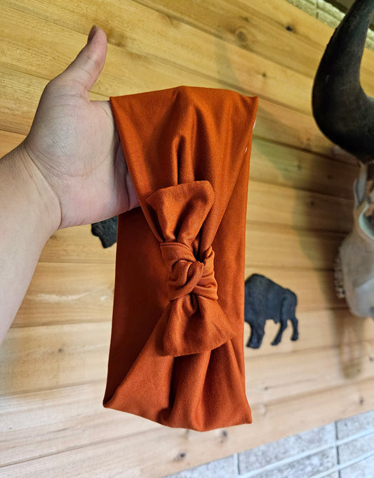 Fall Orange Faux Bow Headband