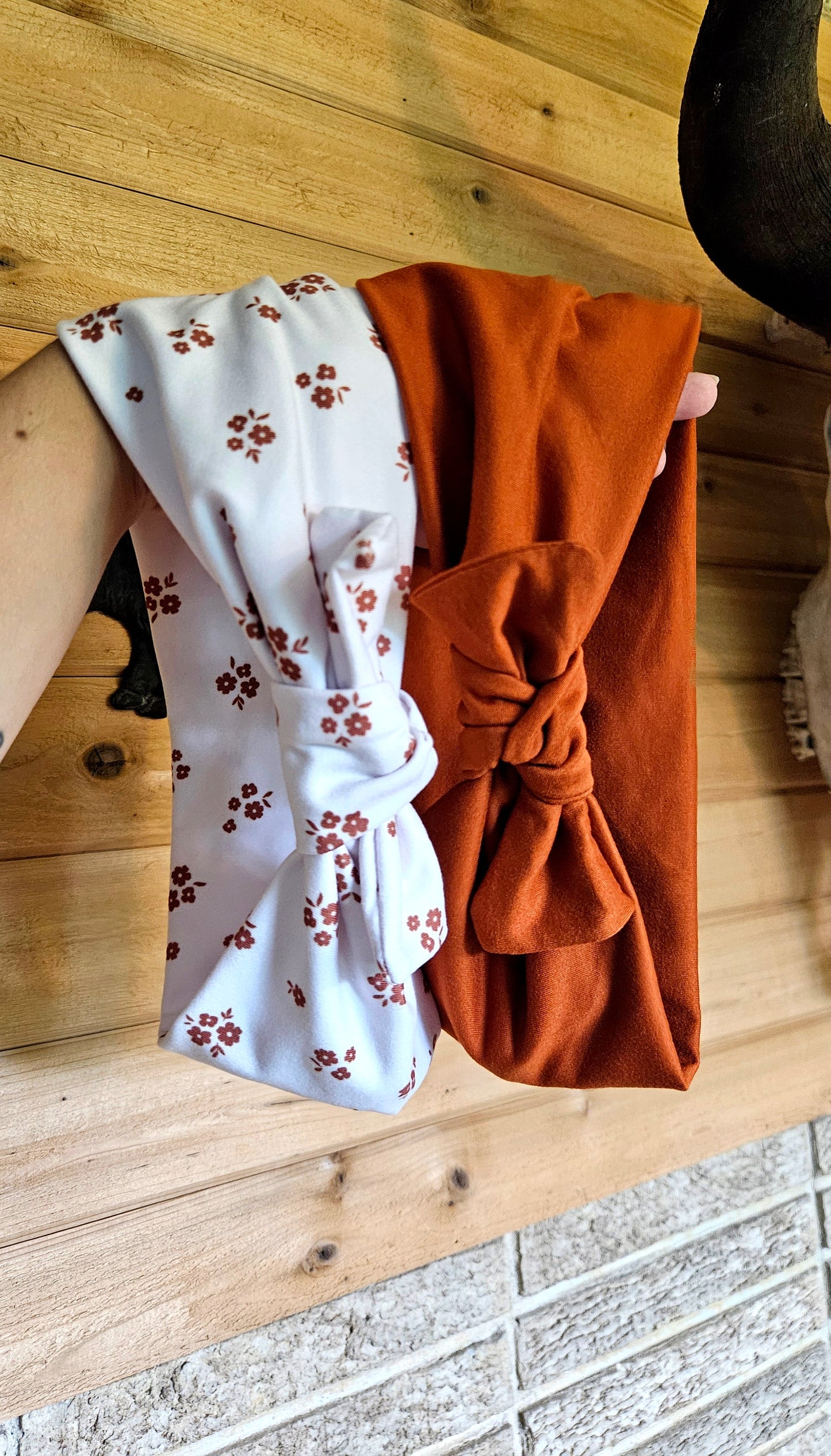 Fall Orange Faux Bow Headband
