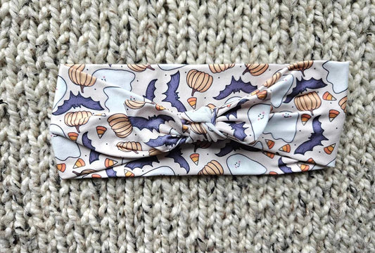 Pumpkin Ghost Twist Headband