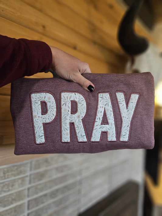 Pray Embroidered Crewneck