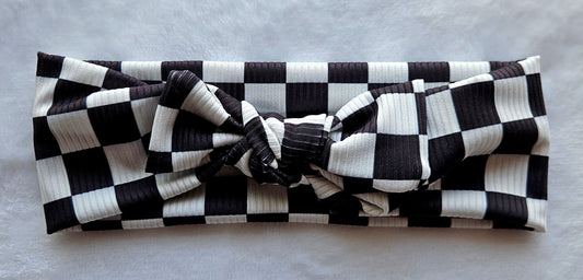 Black & White Checkered Headband