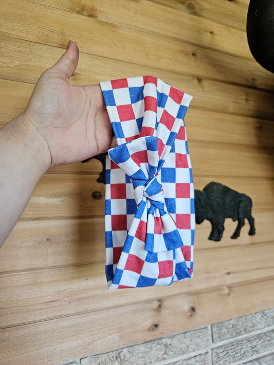 RWB Checkered Faux Bow